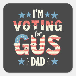 Ich stimme für die Wahl von Gus Vater Harris Walz Quadratischer Aufkleber