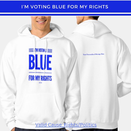 Ich stimme für einen blauen Demokraten Hoodie