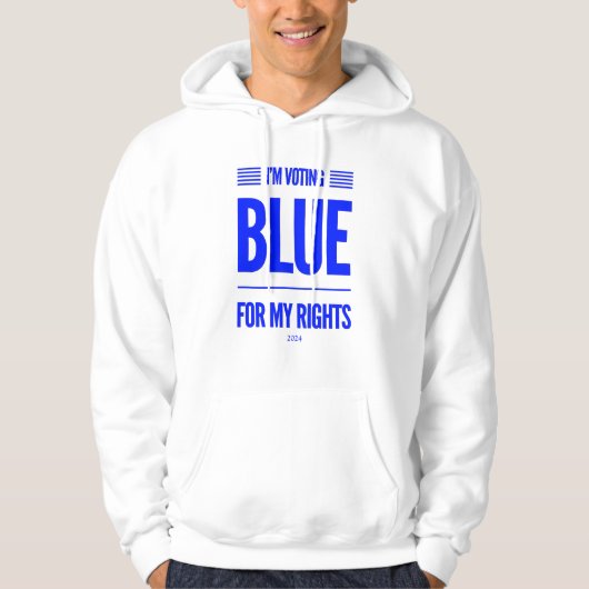 Ich stimme für einen blauen Demokraten Hoodie (Vorderseite)