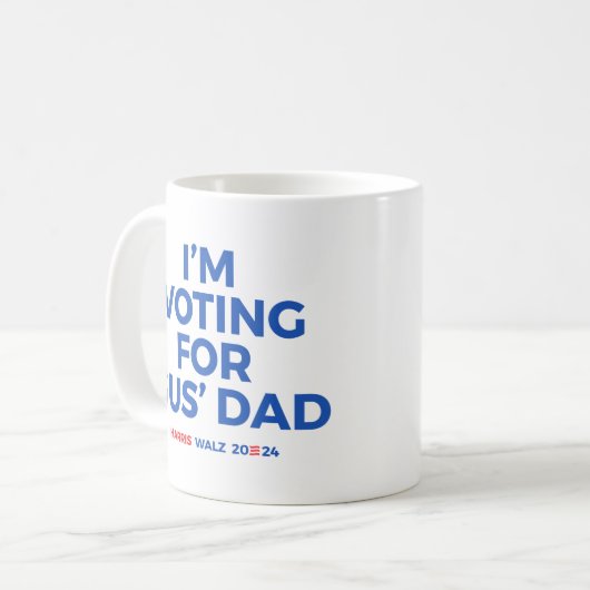 Ich stimme für Gus' Vater - Harris Walz 2024 Kaffeetasse (Vorderseite Links)