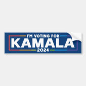 Ich stimme für Kamala 2024 LGBTQ Autoaufkleber (Vorne)