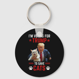 Ich stimme für Trump, um Katzen, die Trump 2024 wä Schlüsselanhänger