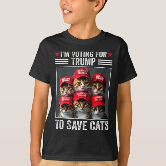 Ich stimme für Trump, um Katzen, die Trump 2024 wä T-Shirt (Vorderseite)