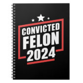 Ich stimme für verurteilten Felon 2024 Trump Notizblock (Vorderseite)