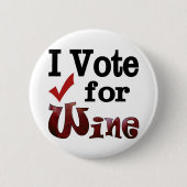 Ich stimme für Wein Button (Vorderseite)
