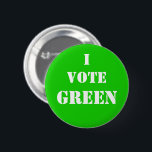 Ich stimme GRÜNEN zu! Abstimmung für den Planeten Button<br><div class="desc">BUTTONS: Ich stimme GRÜNEN! Entscheiden Sie sich für das Überleben,  wählen Sie den rettend Planeten. Kleiderknopf/Taschen.</div>