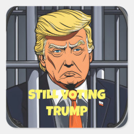 Ich stimme immer noch für Trump Quadratischer Aufkleber