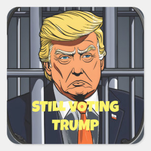 Ich stimme immer noch für Trump Quadratischer Aufkleber