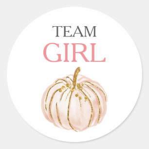 Ich STIMME MIT PINK Gender Reveal Baby Shower Game Runder Aufkleber