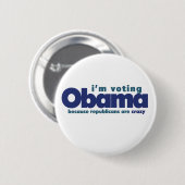 Ich stimme OBAMA Button (Vorne & Hinten)