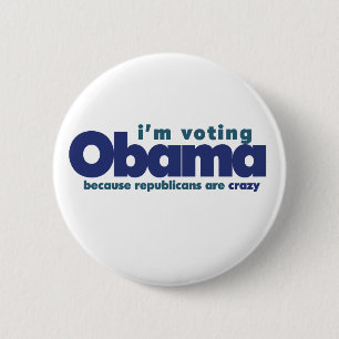 Ich stimme OBAMA Button