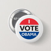 Ich stimme Obama Button (Vorne & Hinten)