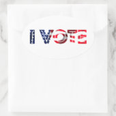 Ich stimme ovaler aufkleber (Tasche)