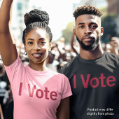 Ich stimme T - Shirt - Roter Text