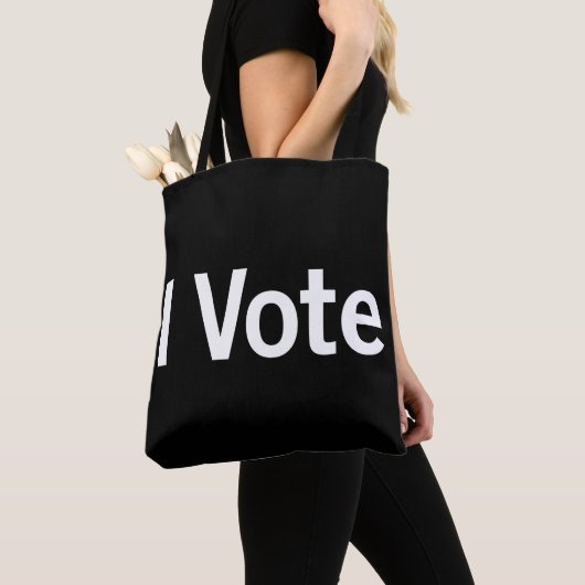 Ich stimme Tasche - Weißer Text (Von Nahem)