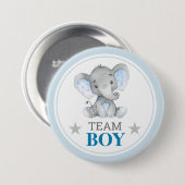 Ich stimme Team Boy Gender Reveal Baby Dusche Spri Button (Vorne & Hinten)