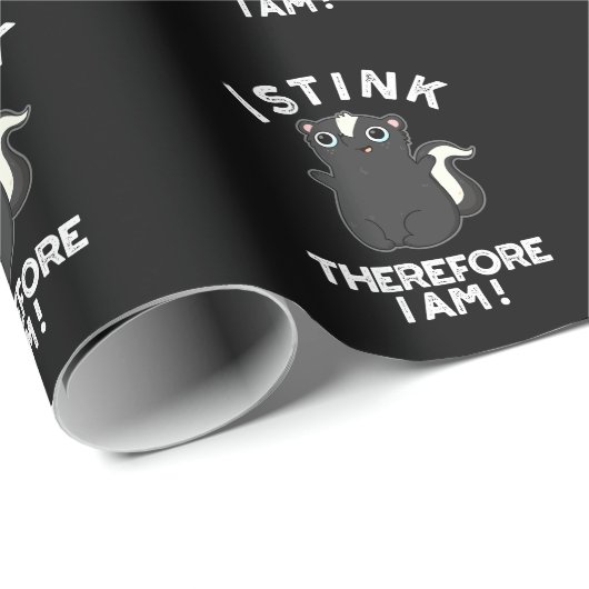 Ich stink daher bin ich lustig Skunk Pun Dark BG Geschenkpapier (Rolleneckpunkt)
