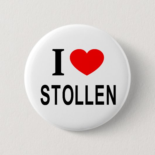 Ich ❤️ STOLLEN Ich liebe Stollen Ich mag Stollen Button (Vorderseite)