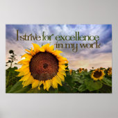"Ich strebe nach Exzellenz" Motivation Affirmation Poster (Vorne)