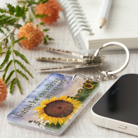 "Ich strebe nach Exzellenz" Motivation Affirmation Schlüsselanhänger (Vorderseite rechts)