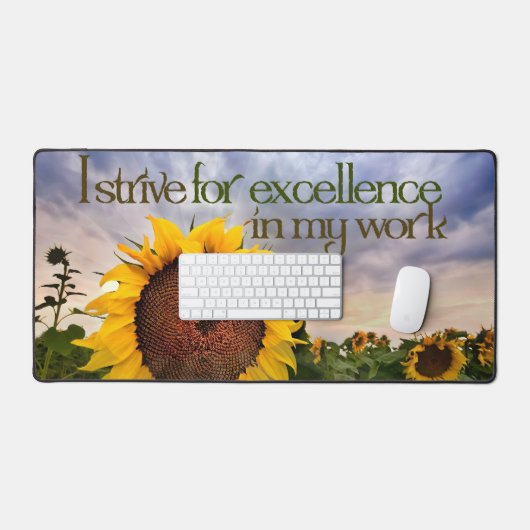 "Ich strebe nach Exzellenz" Motivation Affirmation Schreibtischunterlage (Tastatur & Maus)