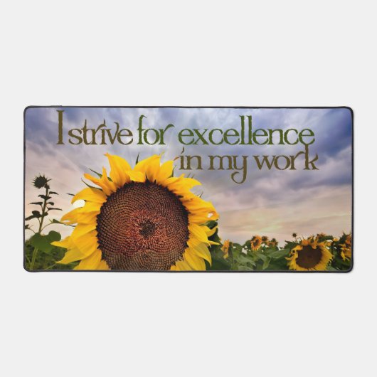 "Ich strebe nach Exzellenz" Motivation Affirmation Schreibtischunterlage (Vorderseite)