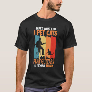 Ich streichle Katzen, die Gitarre spielen Retro Vi T-Shirt
