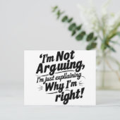 Ich streite nicht | Funny Einladung Postcard (Stehend Vorderseite)