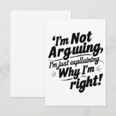 "Ich streite nicht, ich erkläre nur, warum ich rec Einladung (Vorne/Hinten)