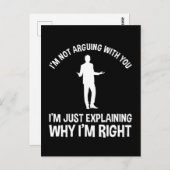 Ich streite nicht mit dir postkarte (Vorne/Hinten)