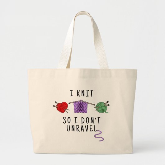 Ich Strick, also entwirre ich mich nicht Jumbo Stoffbeutel (Vorne)