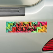 Ich Strick, also töte ich Leute nicht lustig Autoaufkleber (Auf Auto)