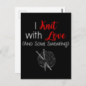 Ich Strick mit Liebe (und etwas Schwitzen) Postkarte (Vorne/Hinten)