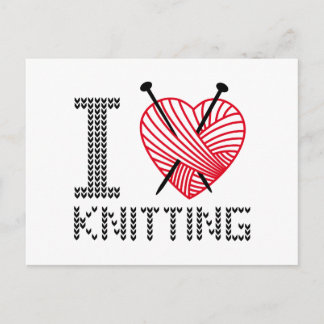 Ich stricke Liebe, Wortkunst, Textdesign Postkarte
