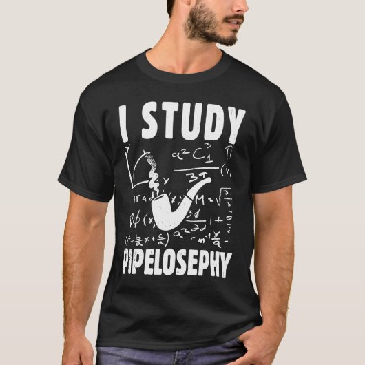 Ich studiere Pipe Smoker Pipe Pipe Funny Tobacco P T-Shirt (Vorderseite)