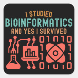 Ich studierte Bioinformatik und ja, ich überlebte Quadratischer Aufkleber