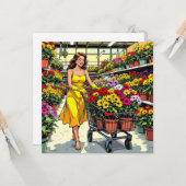 Ich stürme für diese Pflanze | Gartenpuppe Karte (Vorderseite/Rückseite Beispiel)