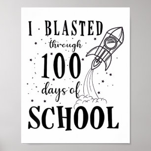 Ich stürzte durch 100 Schultage 100-Tage-Tee Poster