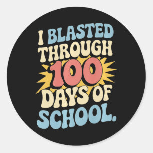 Ich stürzte durch 100 Tage Schule 100 Tage Kin Runder Aufkleber