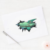 Ich stürzte mein Raumschiff ab Ovaler Aufkleber (Umschlag)