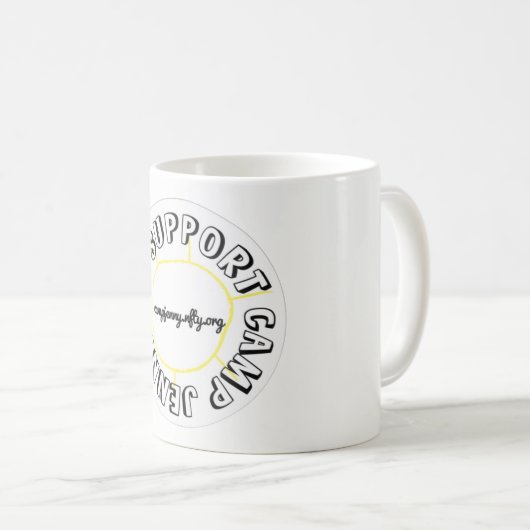 Ich stütze CJ Tassen-Weiß Kaffeetasse (VorderseiteRechts)