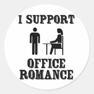 Ich stütze das Romance Büro Runder Aufkleber