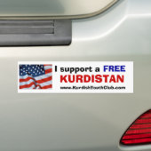 Ich stütze ein freies Kurdistan USA Autoaufkleber (Auf Auto)
