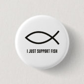 Ich stütze gerade Fische Ichthys Symbol Button (Vorderseite)