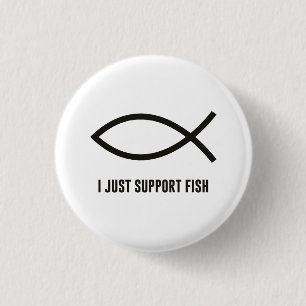 Ich stütze gerade Fische Ichthys Symbol Button