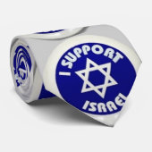Ich stütze Israel - Davidsstern מגןדוד Krawatte (Gerollt)