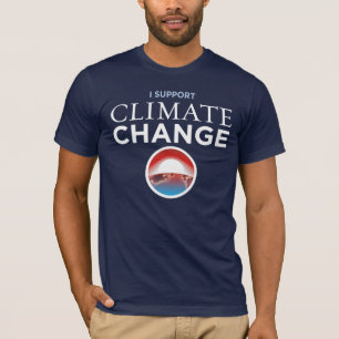 Ich stütze Klima-Änderung - Obama-Parodie-T - T-Shirt
