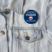 Ich stütze Klimawandel - Obama-Parodie-Knopf Button (Beispiel)