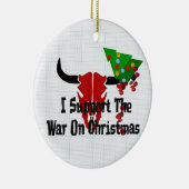 Ich stütze Krieg auf Weihnachten Keramikornament (Rechts)