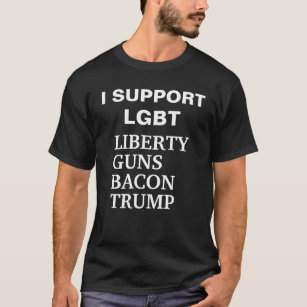 Ich stütze LGBT Freiheits-Gewehr-Speck-Trumpf-T - T-Shirt